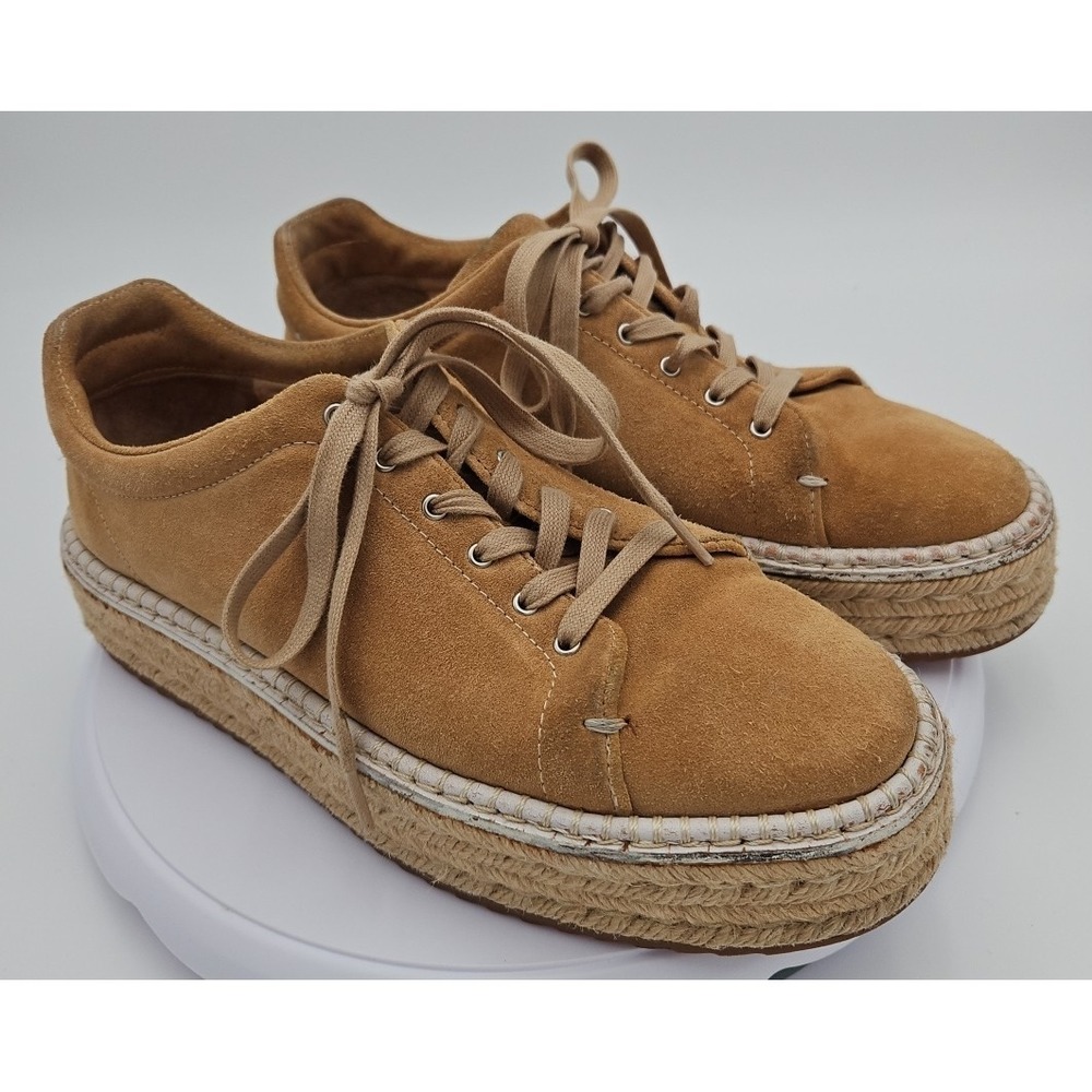 Rag & Bone KENT Tan EU/38.5 W/8.5 Suede Platform Espadrille Lace Up Sneaker *EUC